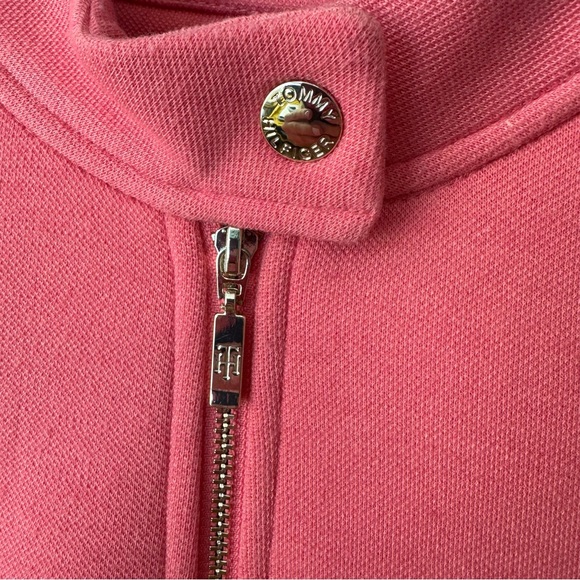 Tommy Hilfiger Full Zip Blazer Moto Zip Cuffs Padded Shoulders. Pink. Size 4 - Picture 3 of 15